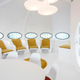 Inside the restored Futuro house.